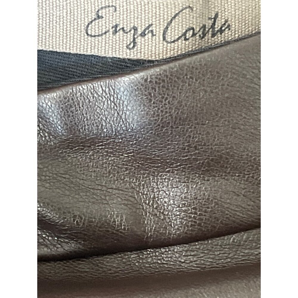 Enza Costa Soft Faux Leather Trouser Skirt in Espresso 2 Medium Womens Vegan - Picture 10 of 14